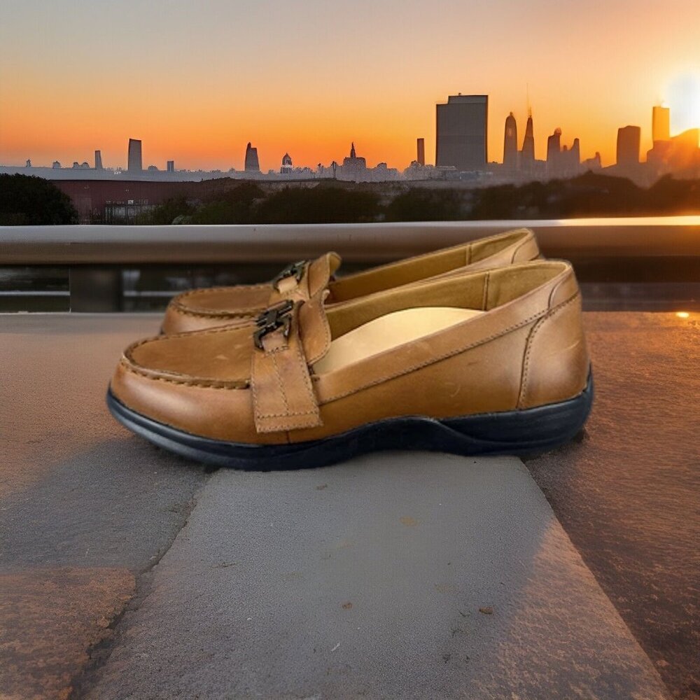 ✅Womens 9.5M Dr. Comfort Slip-on Shoes Mallory Brown Leather Diabetic Loafers